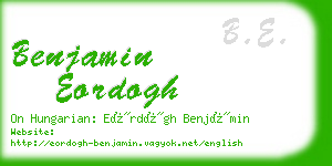 benjamin eordogh business card